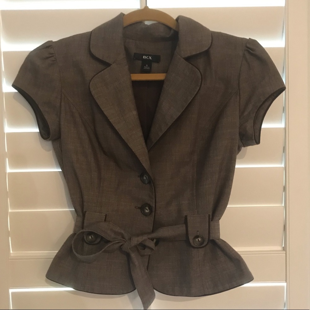 Brown Short Sleeve Blazer